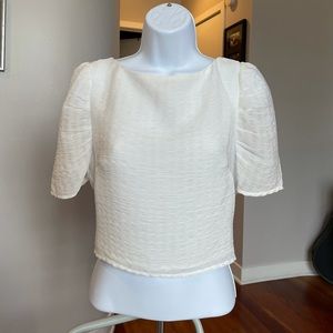 Superdown Puffed Sleeve Crop Top